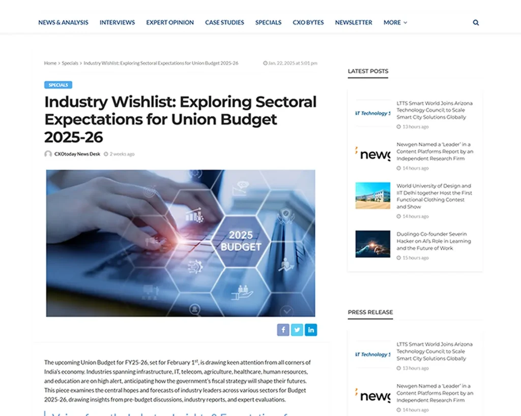 Industry Wishlist: Exploring Sectoral Expectations for Union Budget 2025-26